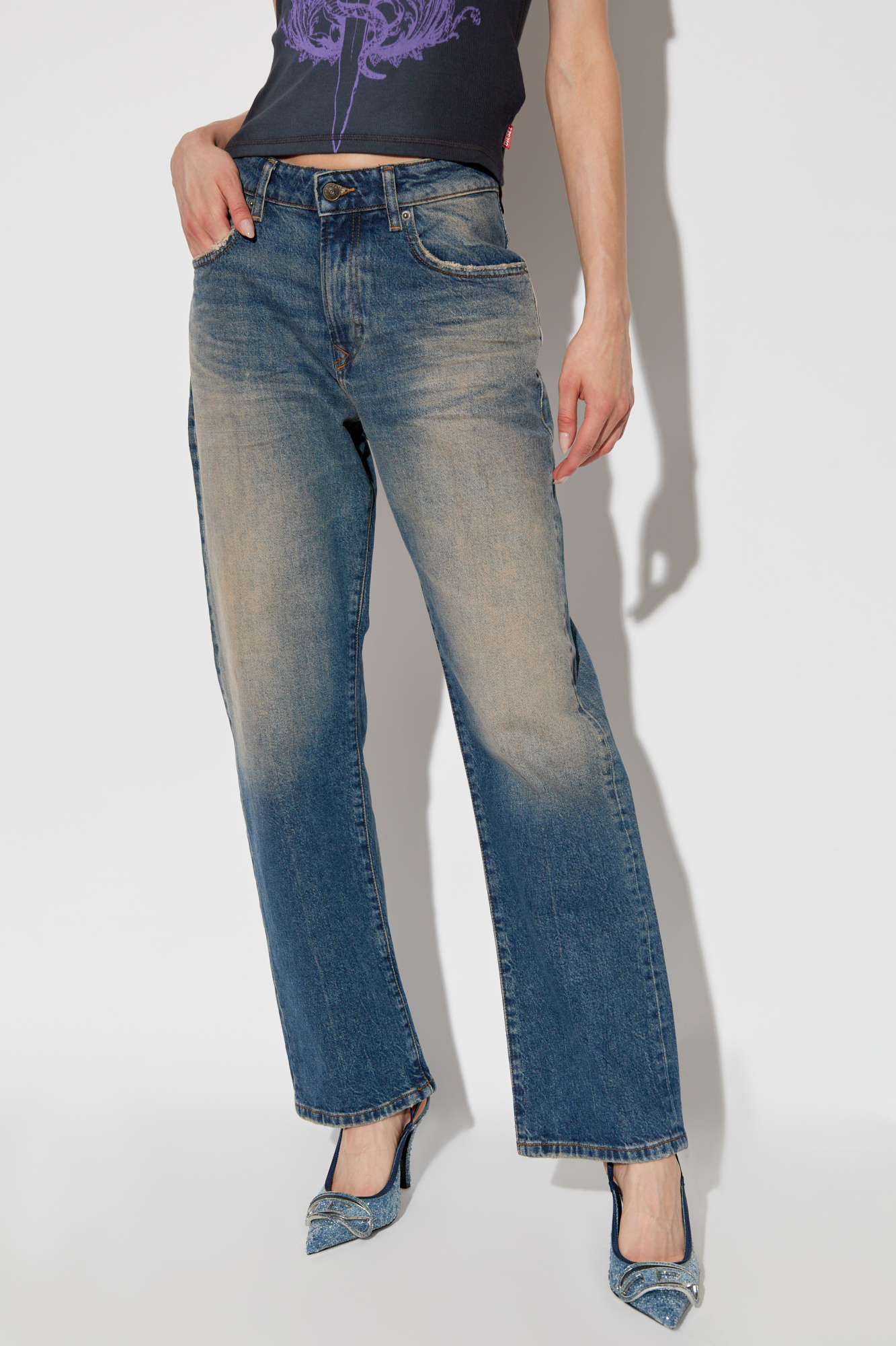 DIESEL 1999 Dレキ L32 シンス 1999DREGGYA036210GRDH 01 Women's Relaxed Jeans | Light blue | Diesel 1999 D-Reggy